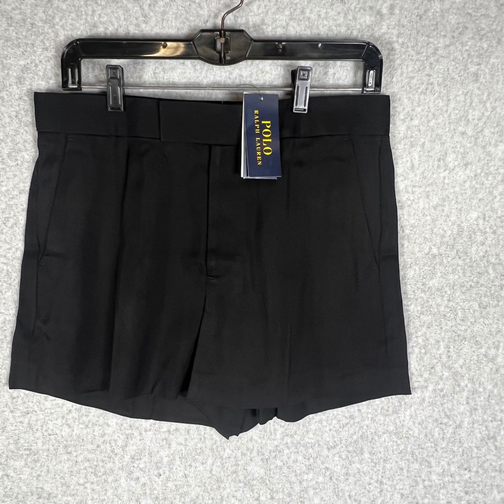 Polo Ralph‎ Lauren Tailored Shorts Womens 6 Black Viscose Old Money NWT $228